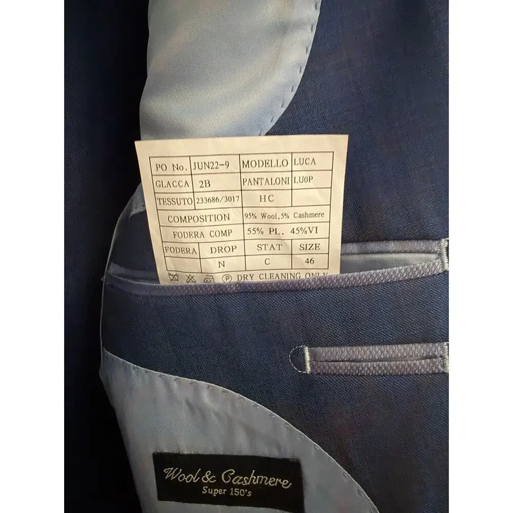 New Cosiani wool & cashmere super 150’s blue suit size 46
